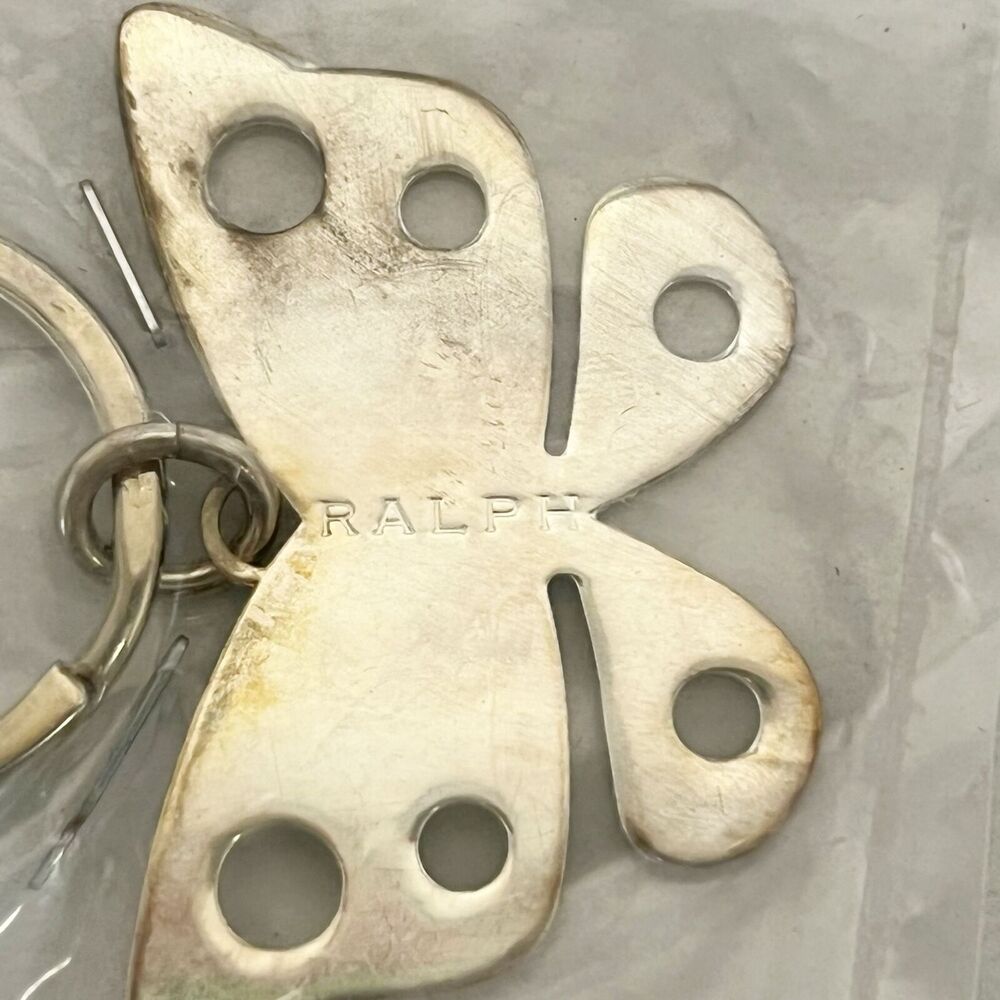 Silver Tone Ralph Butterfly Keychain Keyring - Picture 3 of 7